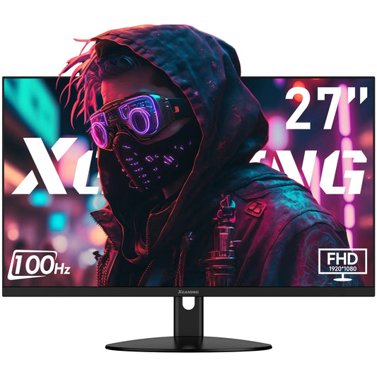 27Inch Ultra Thin 100Hz Gaming Monitor, 3-Side Borderless FHD (1920X1080P) Computer Monitor, Screen PC Computer for Office, 1Ms MPRT, Freesync,Built-In 2*Speakers, HDMI